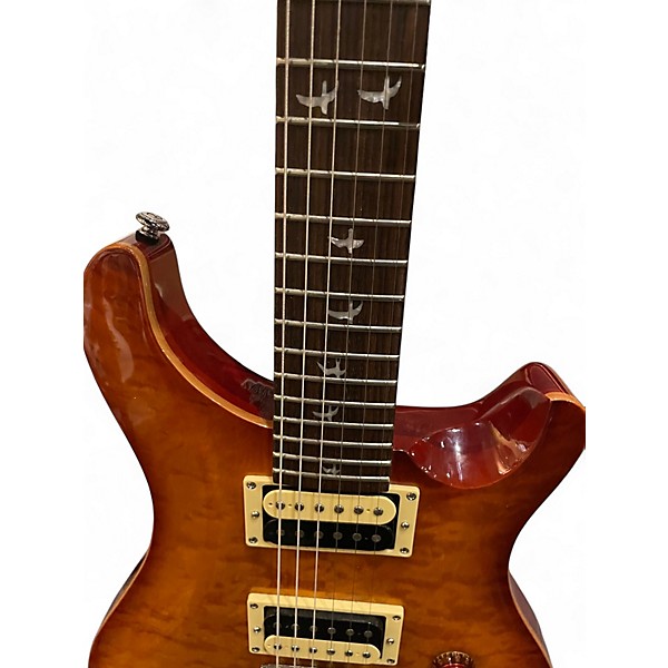 Used 2015 PRS SE Custom 24 30th Anniversary Quilted Amber Solid Body Electric Guitar