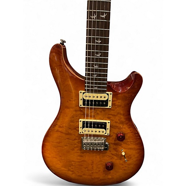 Used 2015 PRS SE Custom 24 30th Anniversary Quilted Amber Solid Body Electric Guitar