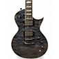 Used ESP LTD DELUX EC-1000 PIEZO See Thru Black Solid Body Electric Guitar