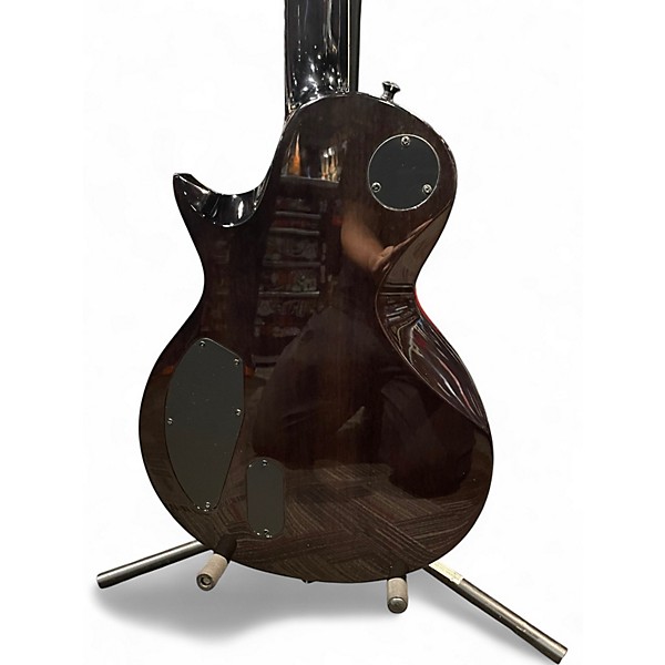 Used ESP LTD DELUX EC-1000 PIEZO See Thru Black Solid Body Electric Guitar