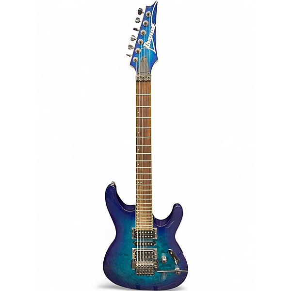 Used Ibanez S670QM Blue Solid Body Electric Guitar Blue