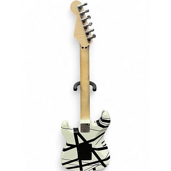 Used EVH Striped Series Black and White Solid Body Electric Guitar