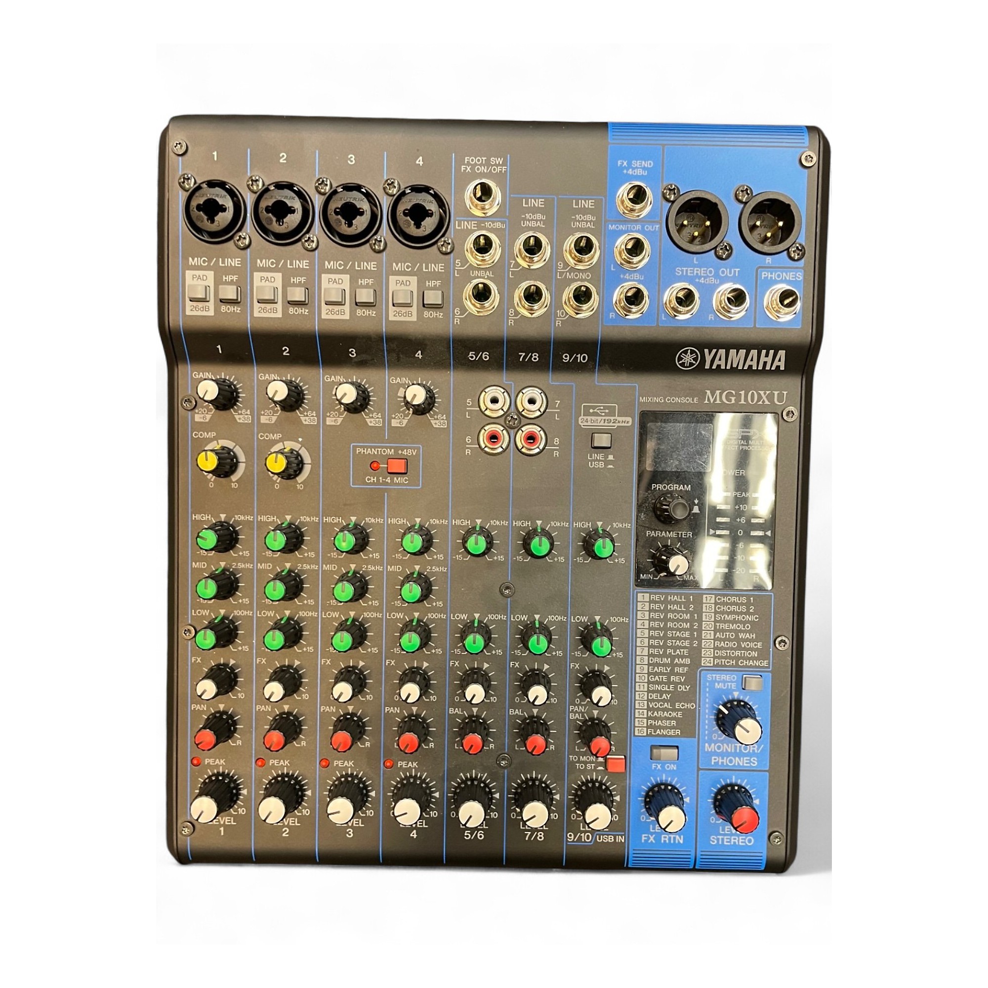 Used Yamaha MG10XU 10 Channel Mixer with Effects Unpowered Mixer
