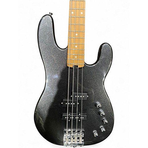 Used Charvel pro mod san dimas pj iv Metallic Silver Electric Bass Guitar