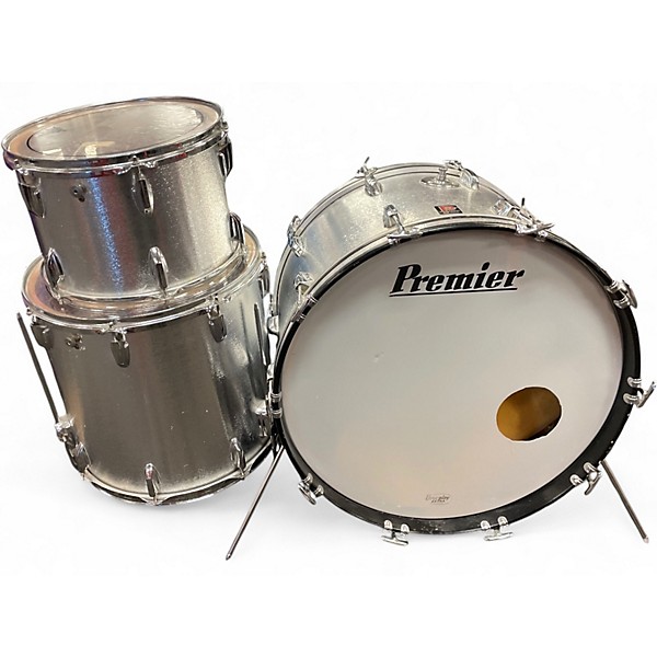 Used 1970s Premier 3 Piece Elite Silver Drum Kit