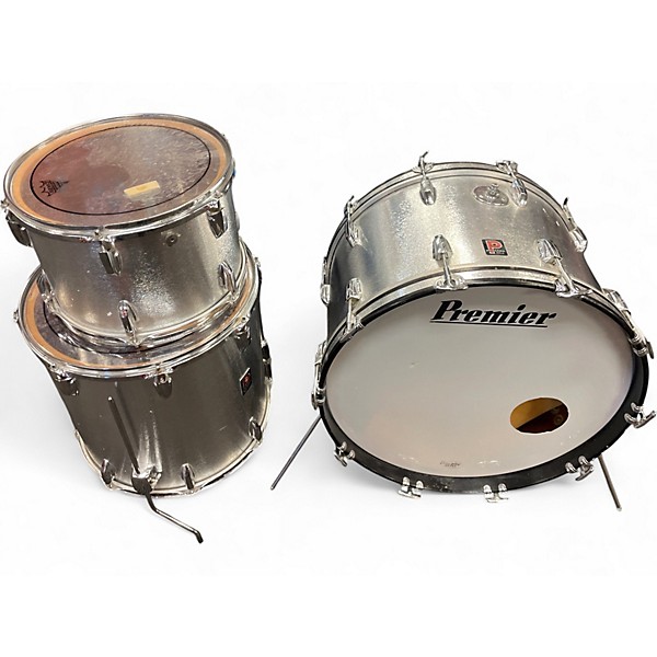 Used 1970s Premier 3 Piece Elite Silver Drum Kit