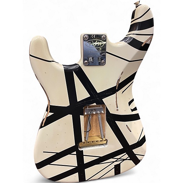 Used 2023 EVH Striped Series '78 Eruption White with Black Stripes Relic Solid Body Electric Guitar