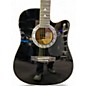 Used Esteban steel string cutaway black silver Black and Silver Acoustic Electric Guitar