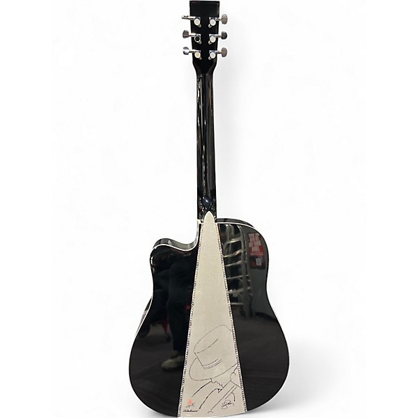 Used Esteban steel string cutaway black silver Black and Silver Acoustic Electric Guitar