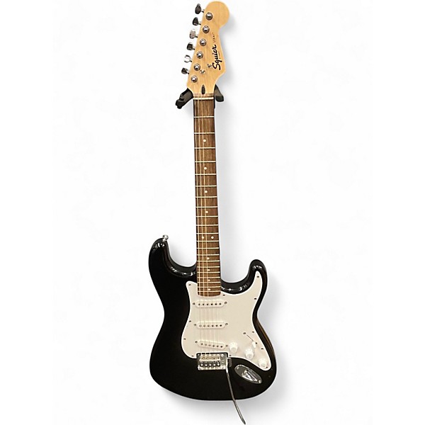 Used Squier Standard Stratocaster Black and Gold Solid Body