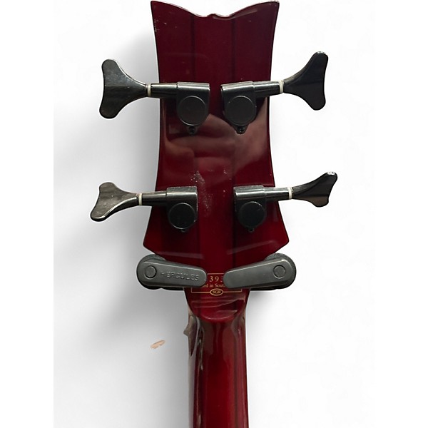 Used Schecter Guitar Research Stiletto Elite 4 String Trans Red Electric Bass Guitar