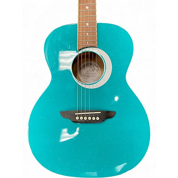 Used Luna AR BOR TEAL GLITTER TEAL Acoustic Guitar