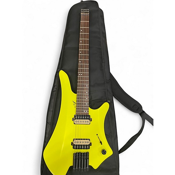 Used Agile EXOGENESIS HEADLESS 6 STRING NEON YELLOW Solid Body Electric Guitar