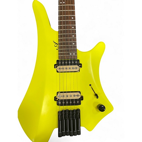 Used Agile EXOGENESIS HEADLESS 6 STRING NEON YELLOW Solid Body Electric Guitar
