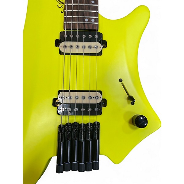 Used Agile EXOGENESIS HEADLESS 6 STRING NEON YELLOW Solid Body Electric Guitar
