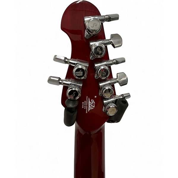 Used Ernie Ball Music Man Majesty 7 Crimson Red Trans Solid Body Electric Guitar