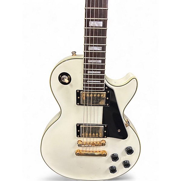 Used Epiphone Les Paul Custom Pro White Solid Body Electric Guitar