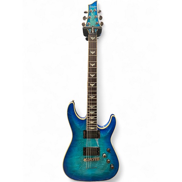 Used Schecter Guitar Research Omen Extreme 6 Ocean Blue Burst Solid Body Electric Guitar