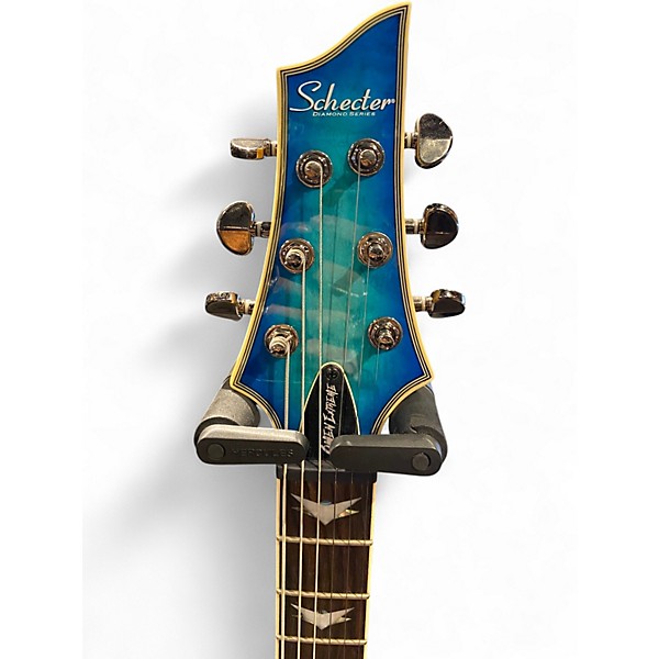 Used Schecter Guitar Research Omen Extreme 6 Ocean Blue Burst Solid Body Electric Guitar