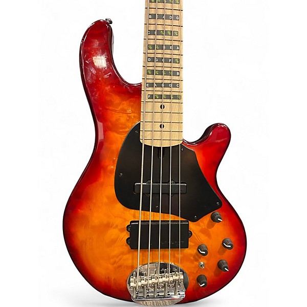 Used Lakland 55-02 Skyline Series 5 String RED YELLOW BURST Electric Bass Guitar