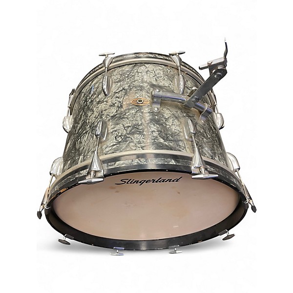 Vintage 1960s Slingerland 3 Piece Sound King Black diamond pearl Drum Kit