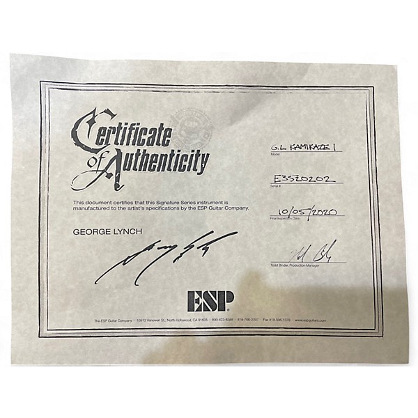 Used 2020 ESP Kamikaze 1 George Lynch Signature Custom Graphic Solid Body Electric Guitar