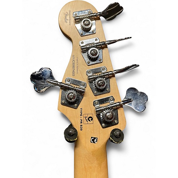 Used Squier Deluxe Jazz Bass Active V 5 String Black Electric Bass Guitar