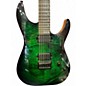 Used Schecter Guitar Research Diamond Series PT Trans Green Solid Body Electric Guitar
