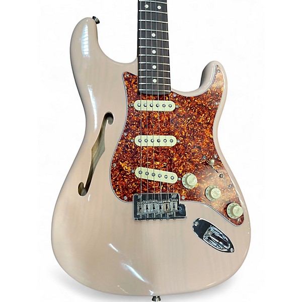 Used 2024 Fender American Professional II Stratocaster Thinline LTD trans pink Hollow Body Electric Guitar