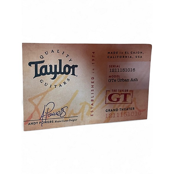 Used Taylor GTE Urban Ashe Natural Acoustic Electric Guitar