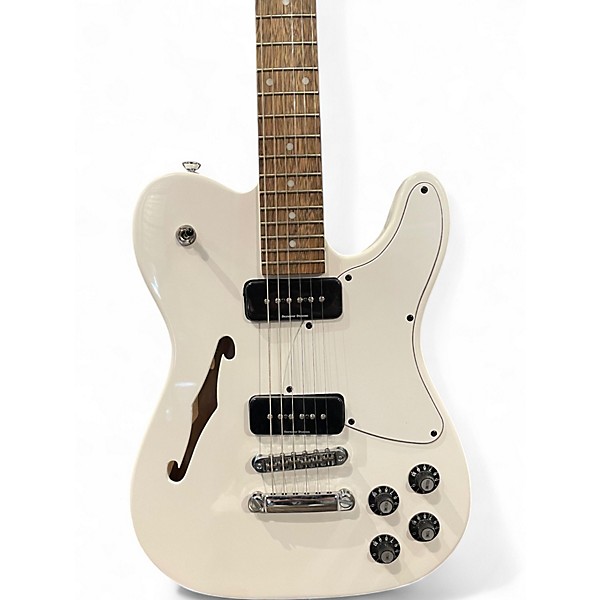Used Fender JA90 Jim Adkins Thinline Telecaster Alpine White Hollow Body Electric Guitar