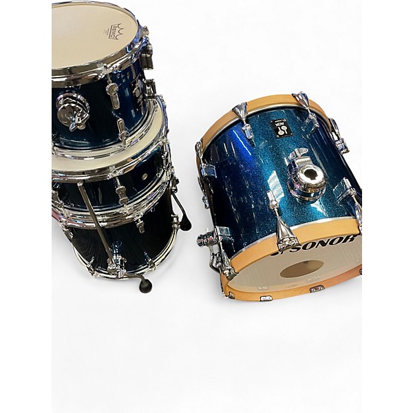 Used SONOR 5 Piece AQX OCEAN BLUE SPARKLE Drum Kit