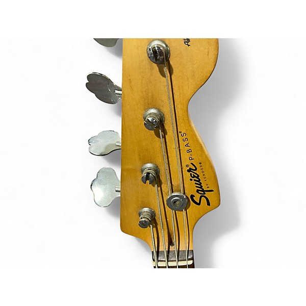 Used Squier Precision Bass Black and White Electric Bass Guitar