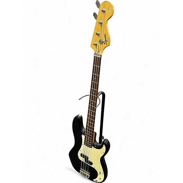 Used Squier Precision Bass Black and White Electric Bass Guitar
