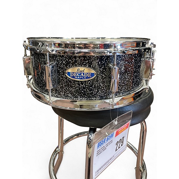Used Pearl 14in Decade Maple Black and Silver Sparkle Drum