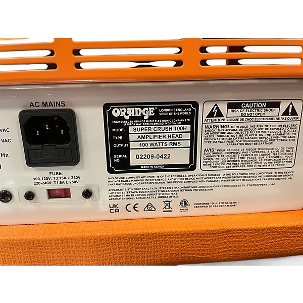 Used Orange Amplifiers super crush pro 100 Solid State Guitar Amp Head