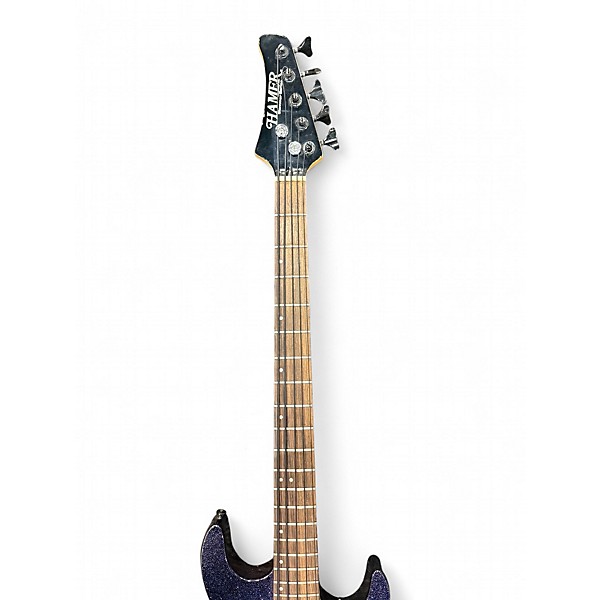 Used Hamer slammer 5 string purple sparkle Electric Bass Guitar