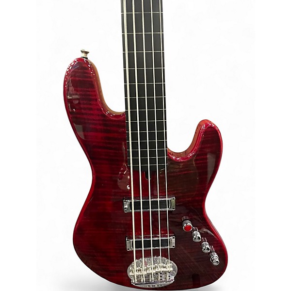 Used Lakland 55-AJ Skyline 5 String Black Cherry Electric Bass Guitar