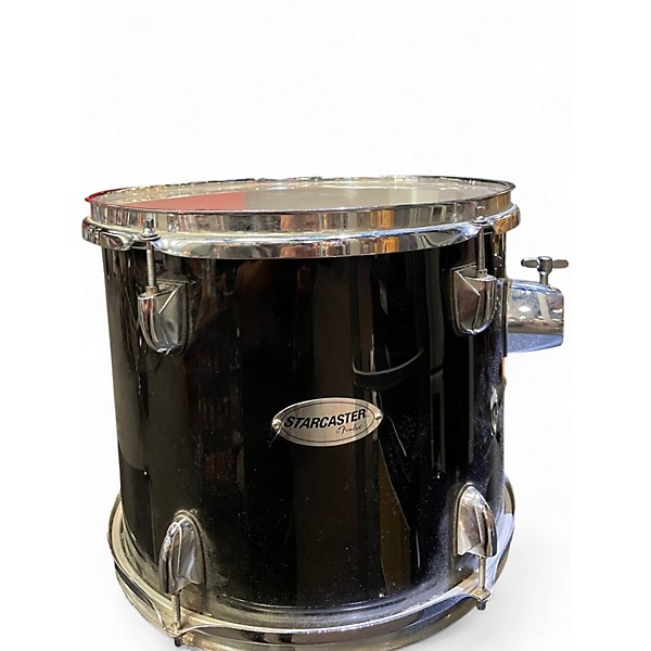 Used Starcaster by Fender 5 Piece DRUMSET Black Drum Kit