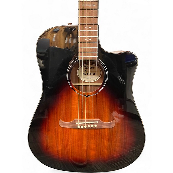 Used Fender FA325CE Dao Exotic 3 Tone Sunburst Acoustic Electric Guitar