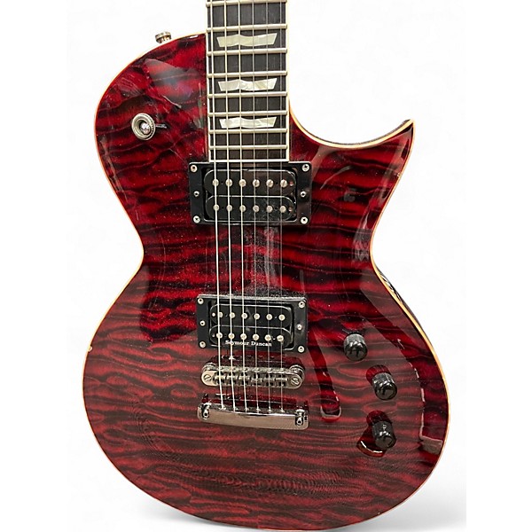 Used ESP Eclipse Custom Black Cherry Quilt Solid Body Electric Guitar