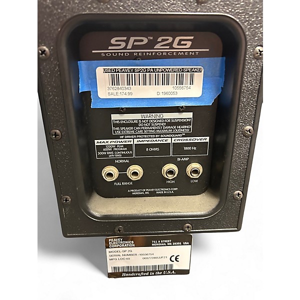 Used Peavy SP2G Crossover Unpowered Speaker