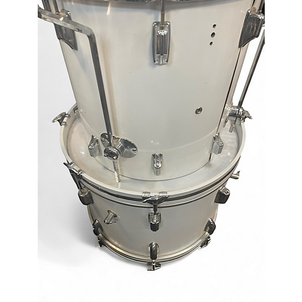 Vintage 1970s Slingerland 9 Piece Vintage 70s Metallic Silver Drum Kit