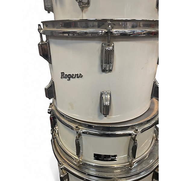 Vintage 1970s Rogers 5 Piece Vintage Classic White Drum Kit