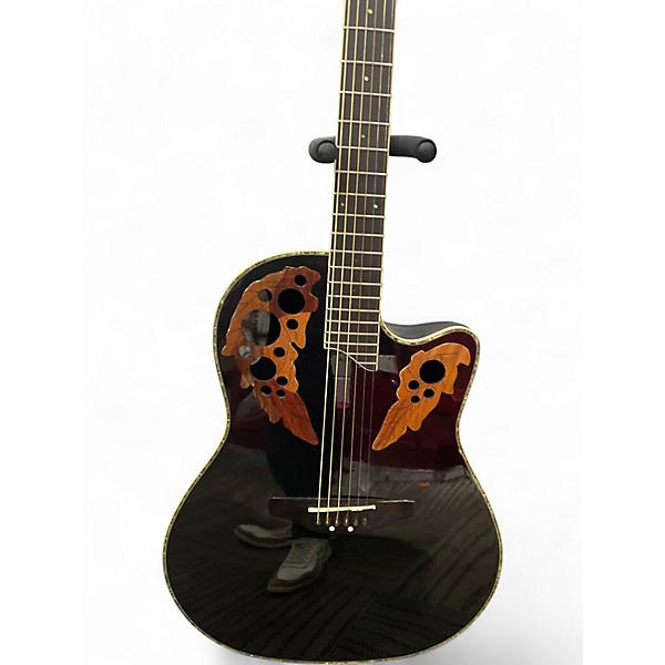 Used Ovation C44-5 Celebrity Deluxe Black Acoustic Electric Guitar