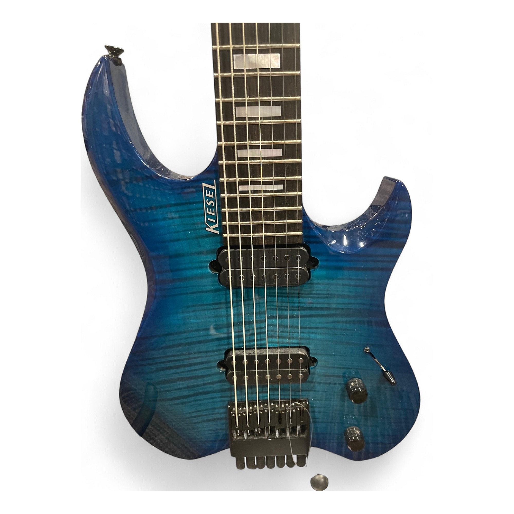 Used Kiesel VADER 7 Trans Blue Solid Body Electric Guitar Trans
