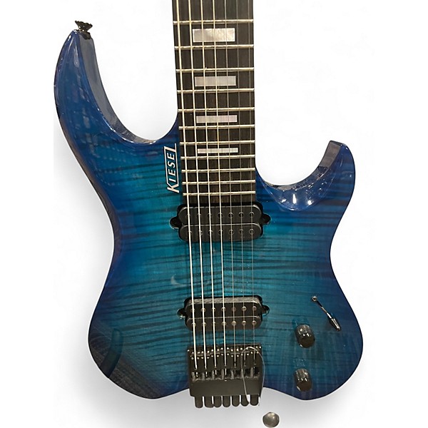Used Kiesel VADER 7 Trans Blue Solid Body Electric Guitar