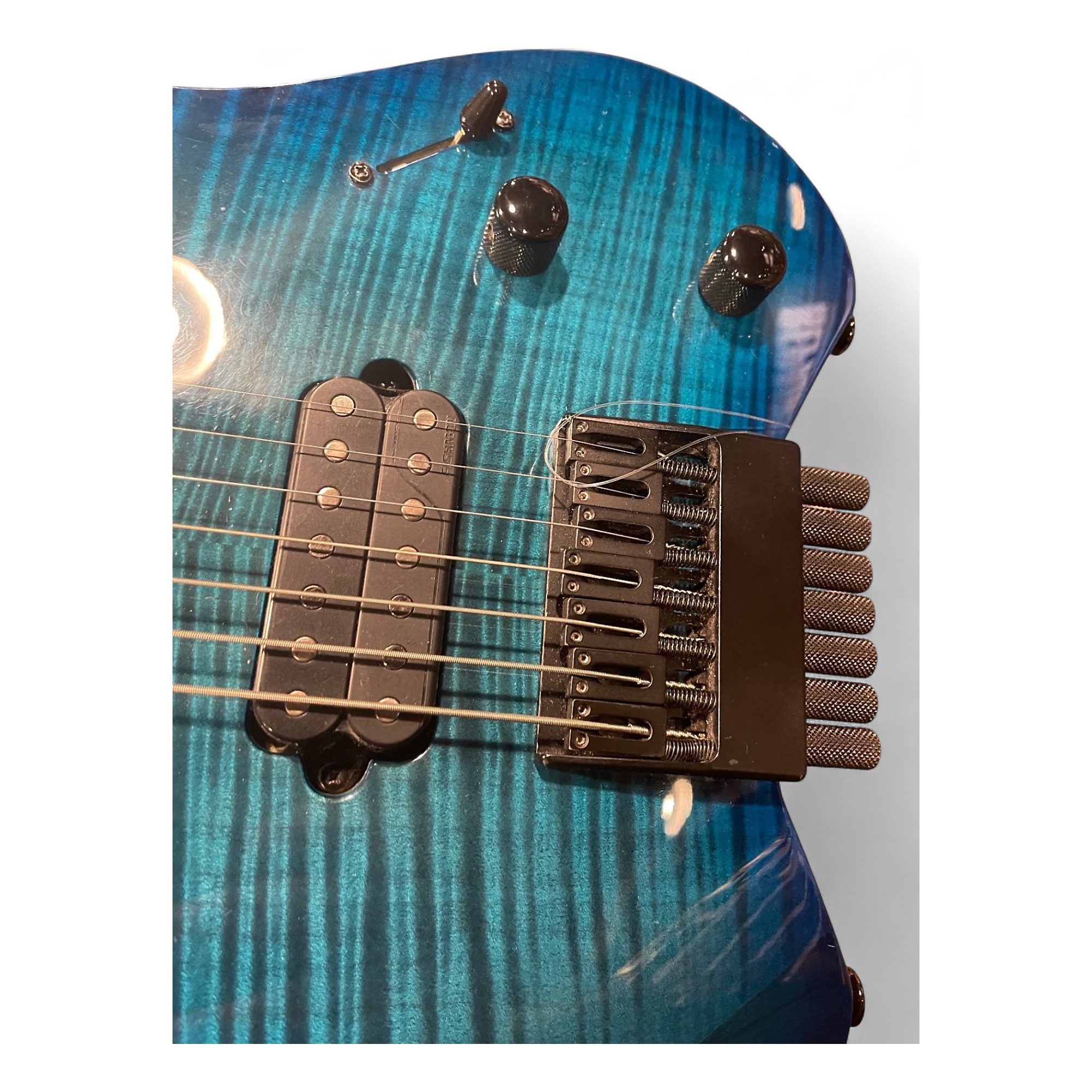 Used Kiesel VADER 7 Trans Blue Solid Body Electric Guitar Trans