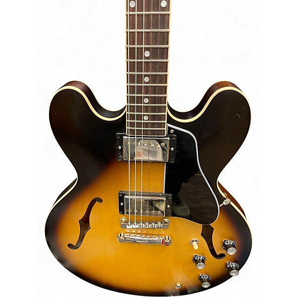 Used Gibson ES335 Satin 2 Tone Sunburst Hollow Body Electric Guitar
