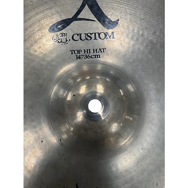 Used Zildjian 14in A Custom Hi Hat Pair Cymbal